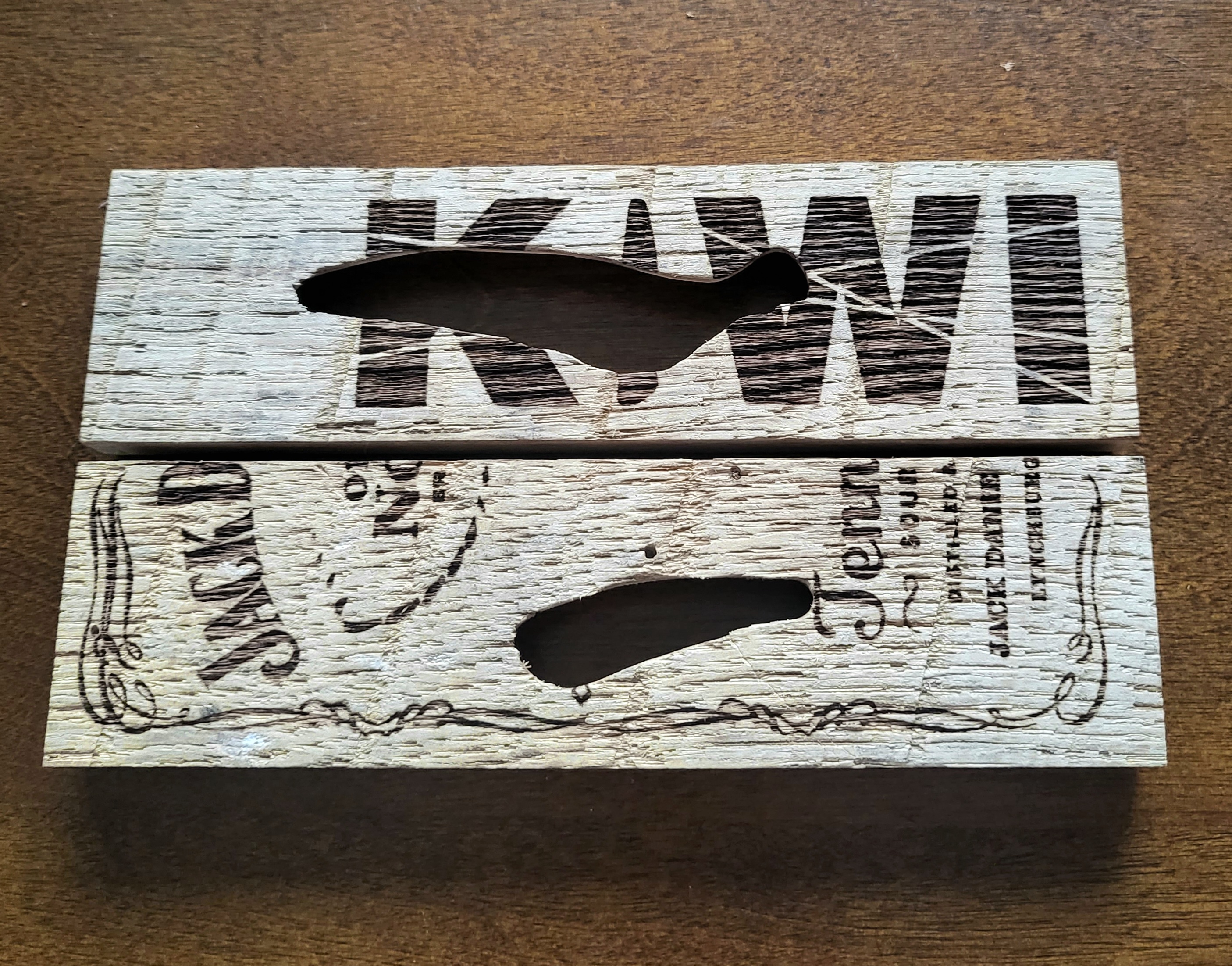 Ergokiwi: Prototype family — laser-cut packaging stave
